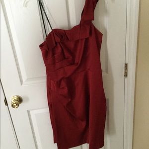 Chris McLaughlin red cocktail dress
